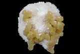 Yellow Calcite On Scolecite (Zeolite) Sprays - Maharashtra, India #168696-1